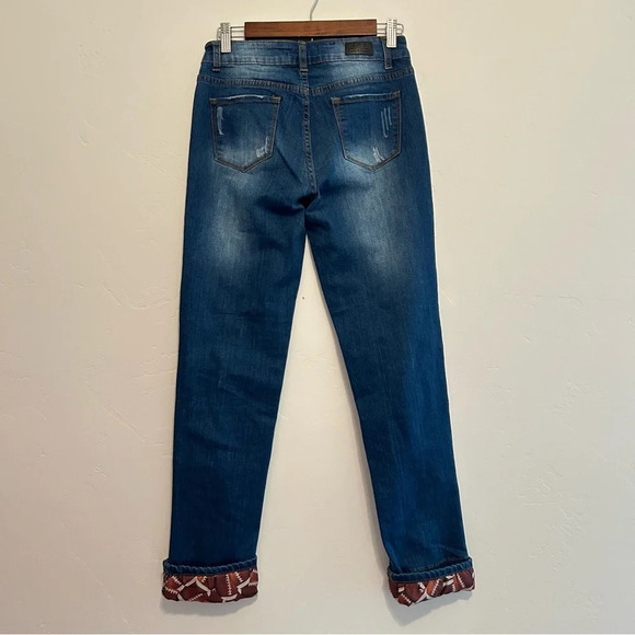 Lucky and Blessed Denim Jeans With Football Patches Size 6 Super Bowl Game Day - Picture 2 of 14